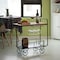 Vintiquewise Metal Wine Bar Serving Cart with Rolling Wheels, Glass Holder, and Wine Rack QI004280 - alternate 4